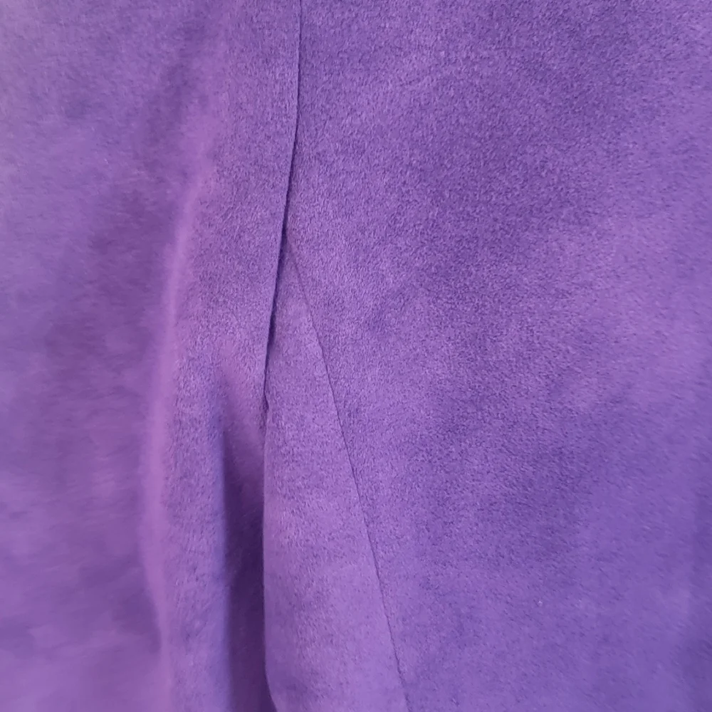 Vintage Samuel Robert By Peter Hatsi Androu Womens Suede Purple Blazer Size 14‎